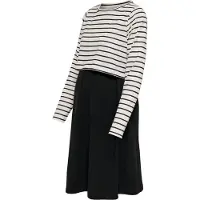 ONLY Maternity Robe 'OLMKaylee' noir / blanc