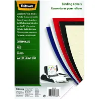 Fellowes Chromolux - Papier cartonné - brillant - A4 (210 x 297 mm) - rouge - 250 g/m² - 100 unités couverture à reliure