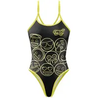 Otso Emoji Neon Faces Swimsuit Noir S Femme