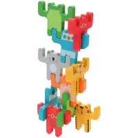 Petit Collage Acrobatic Animals Board Game Multicolore Enfants