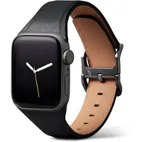 Bellroy Classic Leder Armband für Apple Watch, Schwarz, 40mm, 41mm, 38mm, 42mm (Series 10/11), TCWA-BLK-136 (38 mm, 40 mm, 41 mm, 42 mm, Acier inoxydable, Cuir), Sangles de montre, Noir