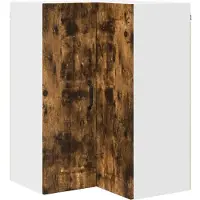 vidaXL Armoire d'angle murale LUCCA, chêne fumé, 57 x 57 x 80 cm