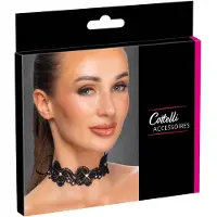 Cottelli - collier tour de cou dentelle perles - noir