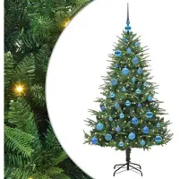 vidaXL Sapin de Noël artificiel pré-éclairé avec set de boules Vert