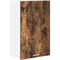 vidaXL Armoire suspendue Riga Chêne fumé et Blanc 50 x 31 x 80 cm