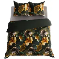 MARKIZETA HOME Literie, satin de coton, haute qualité 200x220 Marisel vert bouteille, feuilles