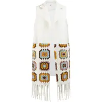 IZIA Cardigan bleu clair / orange / blanc cassé