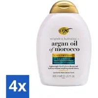 OGX - Huile d'argan du Maroc - Shampoing - Léger - Usage quotidien - 385 ml - Pack avantage - 4 pièces