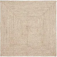 vidaXL Tapis Naturel et blanc 120 x 120 cm Jute