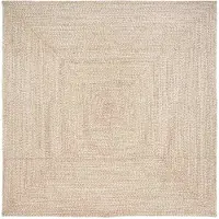 vidaXL Tapis Naturel et blanc 240 x 240 cm Jute