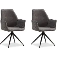 Homestyle4u Chaise de Salle à Manger Lot de 2 Moderne Tissu Chenille Gris Design Chaises de Cuisine Chaises pas Cher Fauteuils Rembourrée
