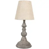 Clayre & Eef Lampe de table Ø 15x33 cm E14/max 1x60W Gris métal