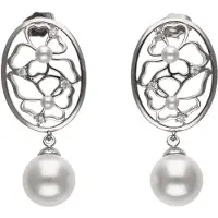 NAEMI Boucles d'oreilles argent / blanc perle