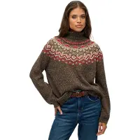 Superdry Fairisle High Neck Sweater Marron XL Femme
