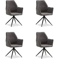 Homestyle4u Chaise de Salle à Manger Lot de 4 Moderne Tissu Chenille Gris Design Chaises de Cuisine Chaises pas Cher Fauteuils Rembourrée