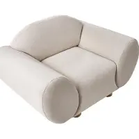 Beliani Fauteuil Ringel Avec Coussins Tissu Beige Clair