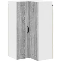 vidaXL Armoire d'angle murale LUCCA, gris Sonoma, 57 x 57 x 100 cm
