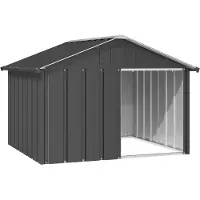 vidaXL Niche pour chien Anthracite 116,5x103x81,5 cm Acier galvanisé