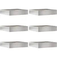 vidaXL Bordure de jardin, 6 pièces, 60 x 60 x 13 cm, acier inoxydable, argenté