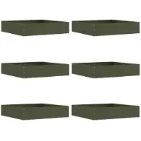 vidaXL Bordure de jardin, 6 pièces, 60 x 60 x 13 cm, acier, vert olive