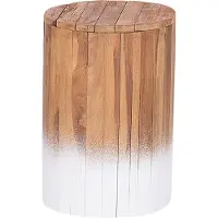 Beliani Table De Chevet En Bois Clair Et Blanc Movas