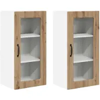 vidaXL Armoire vitrée LUCCA, 2 pièces, panneau de particules imitation chêne artisanal