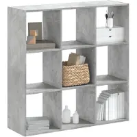 vidaXL Bibliothèque gris béton 102x32x102 cm bois d'ingénierie
