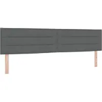vidaXL Tête de lit LED avec barres lumineuses LED gris foncé 200 cm Tissu