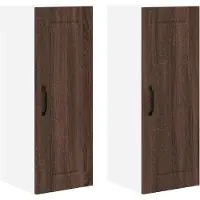 vidaXL Armoire murale LUCCA, 2 pièces, bois composite imitation chêne brun