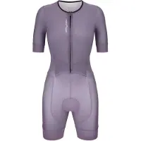 Santini Leaf Short Sleeve Trisuit Violet 2XL Femme