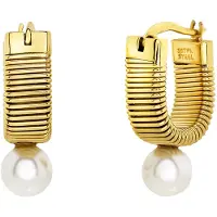 Breil Boucles d'oreilles 'STYLIZE' or / blanc perle