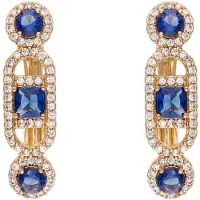 Faina Boucles d'oreilles saphir / or rose / transparent