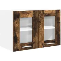vidaXL Armoire suspendue avec stockage Riga Chêne fumé 60 x 31 x 40 cm