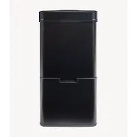 En.casa Sensor Poubelle 'Venna' inox à 3 compartiments noir 62 L