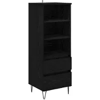 vidaXL Highboard noir imitation chêne 40 x 36 x 110 cm Matériau dérivé du bois