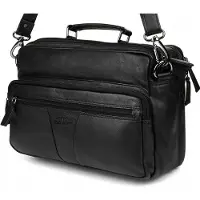 Beltimore Sac à bandoulière en cuir pour homme, horizontal, noir, élégant, uni