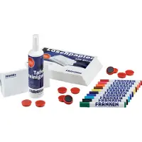 Franken Set d'accessoires Z1951, avec spray de 250 ml, effaceur de tableau, aimants &amp; feutre pour tableau noir