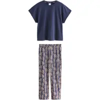Next Pyjama beige / bleu marine