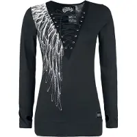 Vixxsin T-shirt manches longues de - Top Shadow Angel - S - XXL - pour Femme - noir - Taille L