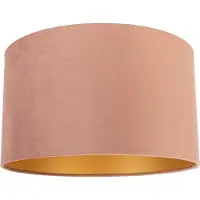 QAZQA Abat-jour en velours rose 35/35/20 avec intérieur doré