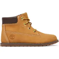 Timberland pour garçon. TB1A125Q2311 Bottines en cuir Pokey Pine marron (29), Plat, Fermeture éclair, Casuel, mode enfantine