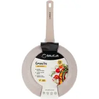 Galicja Poêle à frire traditionnelle avec revêtement antiadhésif en marbre GRANITA 24 cm, beige Revêtement antiadhésif, poignée antidérapante