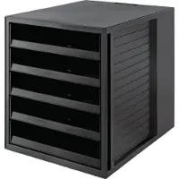 HAN Module à tiroirs KARMA, 5 tiroirs ouverts, A4, L 275 x P 330 x H 320 mm, noir