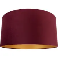 QAZQA Abat-jour en velours rouge 50/50/25 avec intérieur doré