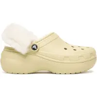 Crocs Sabots CLASSIC PLATFORM FUZZ LINED CG femmes - Blanc - 38 / 39