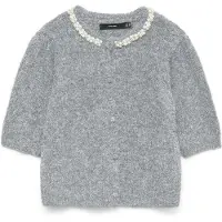 Vero Moda Cardigan 'VMOcean' gris chiné / blanc perle