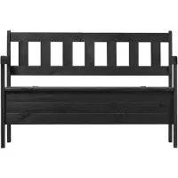 Kadax Banc de jardin en bois avec dossier 120 cm avec coffre, terrasse, balcon, anthracite