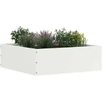 vidaXL Bordure de jardin, 40 x 40 x 13 cm, acier, blanc