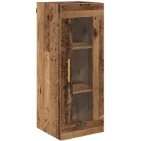 vidaXL Armoire murale vieux bois 34,5 x 34 x 90 cm Engineered Wood et verre