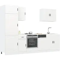 vidaXL Ensemble d'armoires de cuisine Porto 7 pièces blanc bois composite